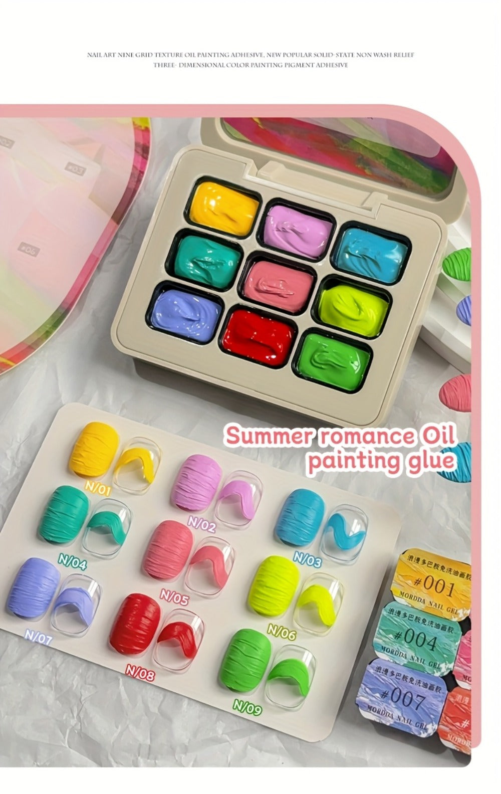 UV Gel Nail Polish Set 9 Colors | Dopamine Summer High-Saturation Gradient Nail Gel | Semi Permanent Soak Off Nail Art Kit for Salon & DIY Manicure | Gift for Women