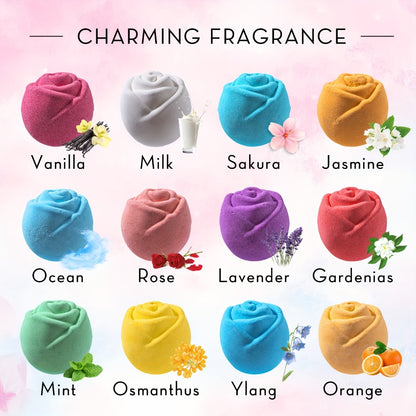 Bath Bombs Gift Set 12pcs Handmade Natural Shea Butter Essential Oil Scented Bath Salt Balls Moisturizing Fizzy Bubble Bath Spa Gift for Women Christmas Valentine Birthday