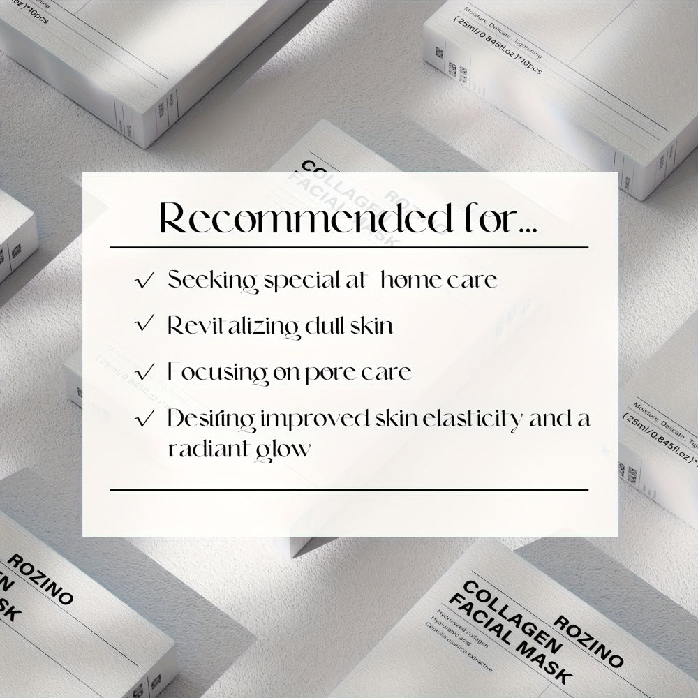 ROZINO 20pcs Collagen Mask, Deeply Moisturizing, A Night-time Hydrating Mask, A Skin Care Product Suitable for Sensitive Skin