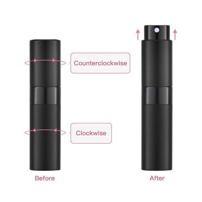 Travel Perfume Atomizer Refillable – 5-Pack 8ml Mini Cologne Sprayer Bottles, Aluminum Cap-Free Twist Design, Portable Pocket Perfume Dispenser for Travel, Dating & On-the-Go – 5 Colors