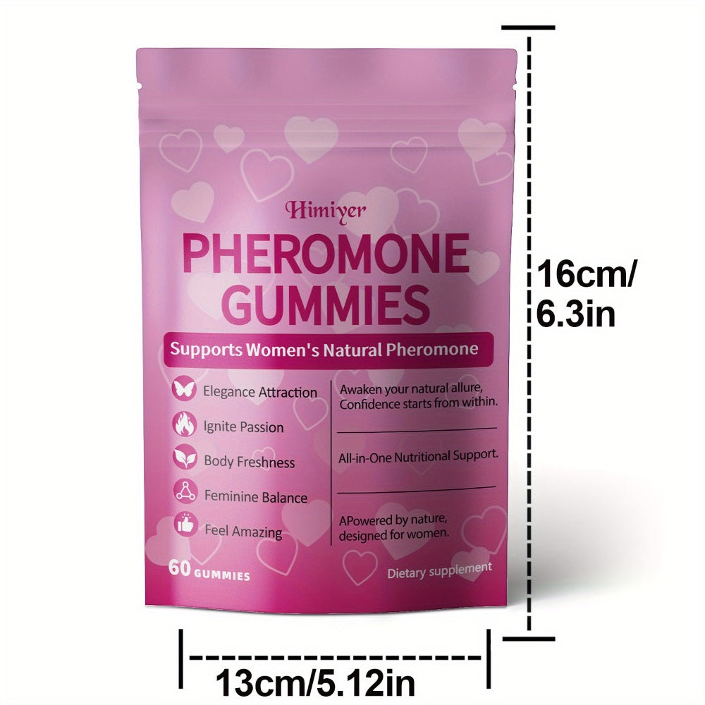 Women's Pheromone Gummies - Natural Attraction & Confidence Booster with L-Arginine, Maca, Beetroot & Pheromone-Enhancing Herbs - 30-Day Supply (30 Gummy Vitamins) - Gluten-Free Strawberry Flavor for Body Freshness & Feminine Balance