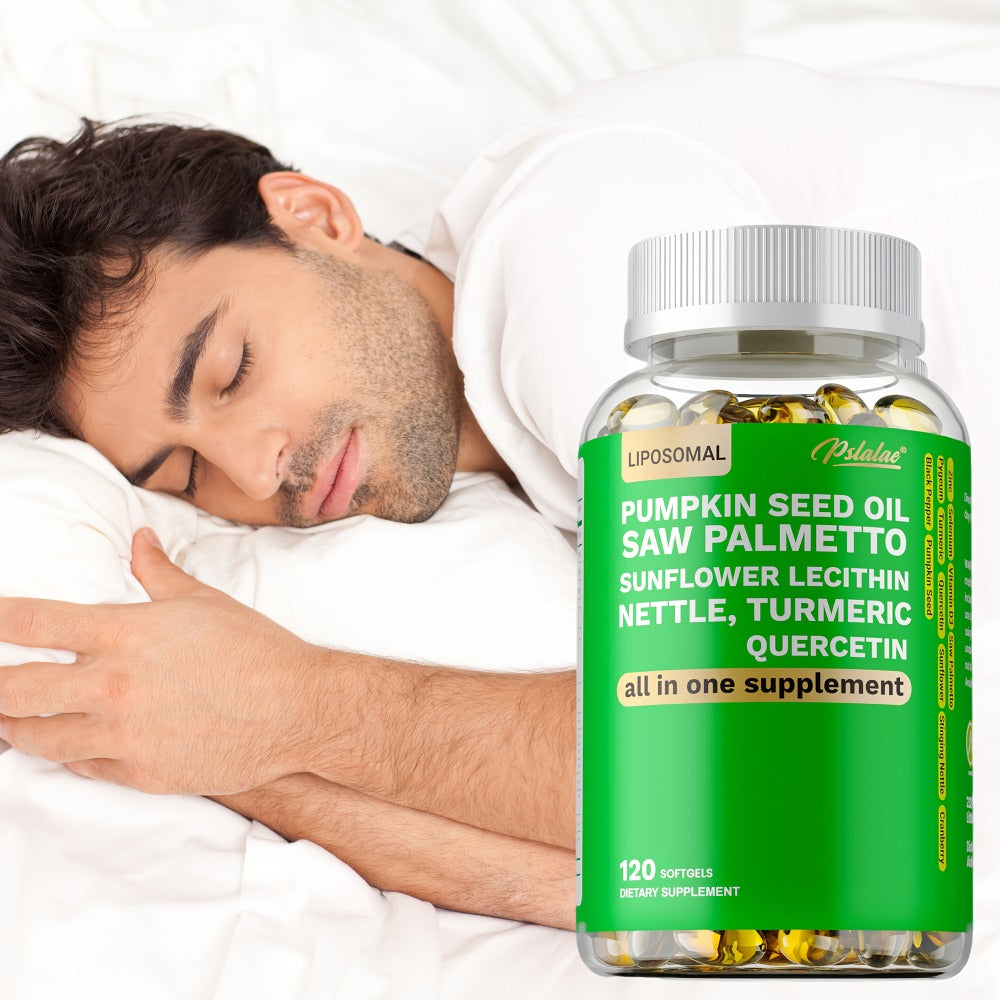 Saw Palmetto - with Pumpkin Seed Oil, Pygeum And Quercetin, Support Heart, Skin, Hair, Urinary, Bladder And, Supports Male Health - 120pcs