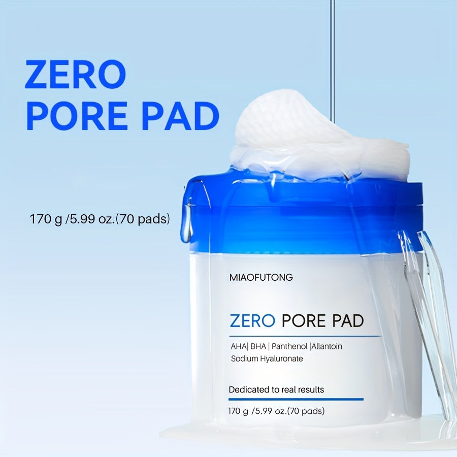 Deep Cleansing Exfoliating Essence, Zero Pore Patch -70PADS, Double Texture, Daily Physical Exfoliation || Moisturizing Wipes with Hyaluronic Acid Scrub Pad, Rose Water+camellia Moisturizing, Moisturizing Cleansing Pad Suitable for All Skin Types