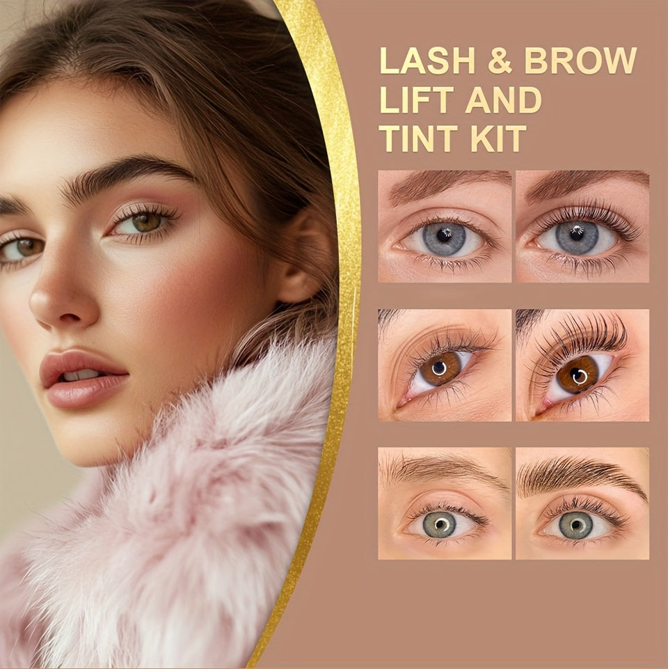 [Lash & Brow Kit] Lakerain Lash And Brow Lift And Tint Kit, Brow Lamination Kit, Eyelash Perm, Salon Or Home Use, Long-Lasting, Easy To Use, Tint Dye Kit, Eyelash And Brow Fuller-Looking