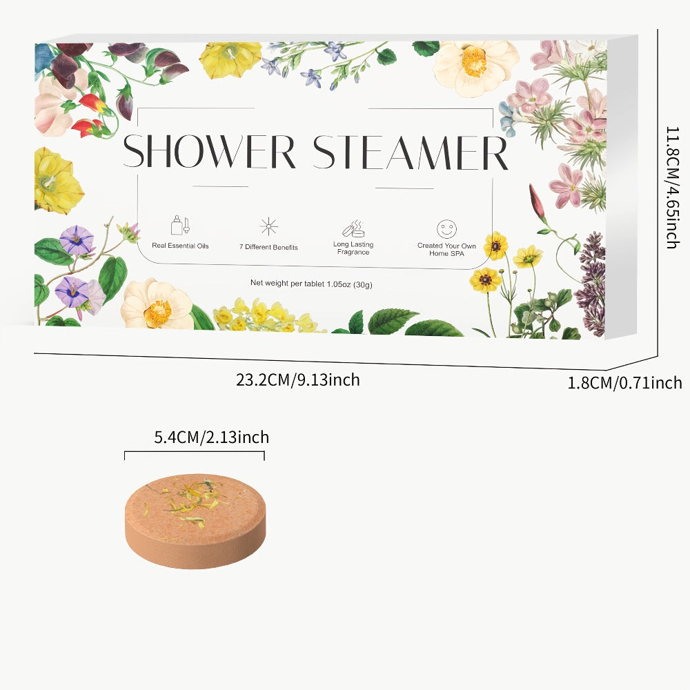 Shower Steamers Aromatherapy 6pcs Essential Oil Shower Tablets Eucalyptus Lavender Mint Citrus Jasmine Grapefruit Natural Spa Shower Bombs Self Care Gift for Women Men Bath Tablets