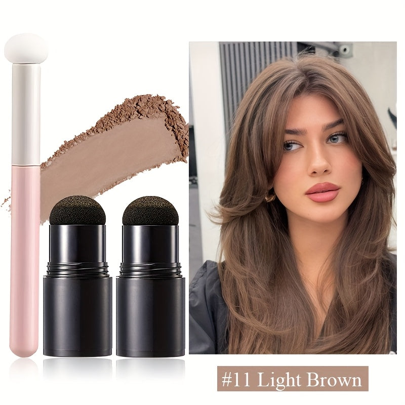 Hairline Shadow Powder Stick, Hair Root Concealer Powder, Hair Touch Up Powder with Brush, Instant Cover Up Hair Powder Eyebrow Powder Stick