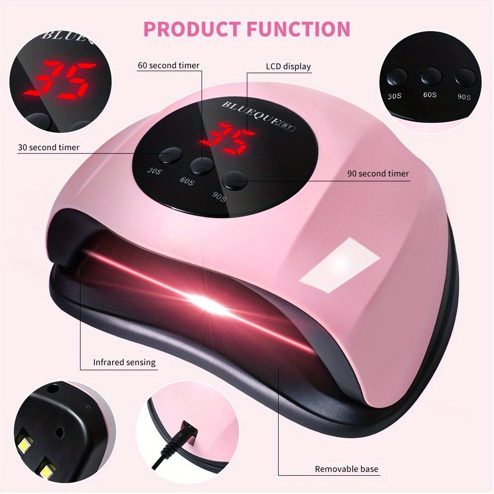 Professional /LED Nail Lamp with LCD Display & Sensor Suitable for /LED Nail Polish, 4 Timer Settings, Instant Nail Dryer for Gel Polish, Lamp for Home Salon, Nail Glue Tool, No Adapter Required Gift for DIY