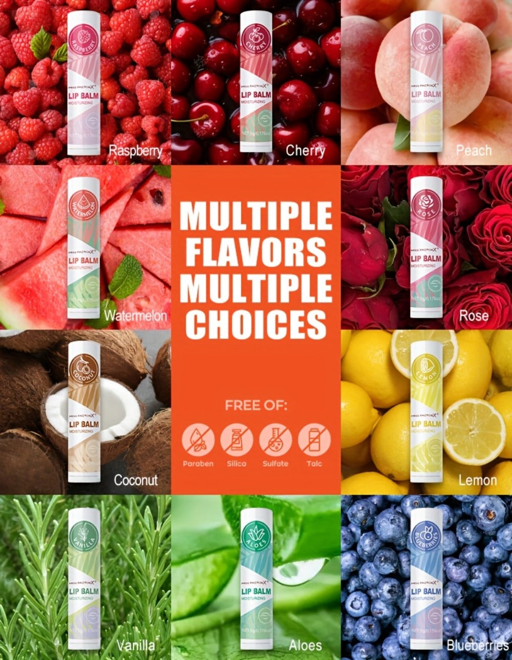 [Moisturizing Lip Balm Set] 50pcs/Box Moisturizing & Hydrating Lip Balm Set | Day and Night Use, Fruit Flavored Lip Care for Autumn-Winter Cracked Lips, Perfect Holiday Gift Choice, Unique Gift Pack