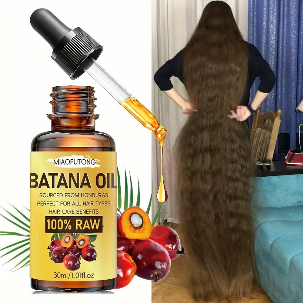 Batana Essential Oil 30ml — Cold-Pressed Scalp Strengthening & Hair Nourishing Oil for Hair, Eyelashes & Eyebrows | Repairs Damage & Soothes Dry Scalp | All Hair Types Unisex