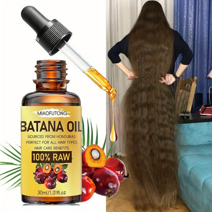 Batana Essential Oil 30ml — Cold-Pressed Scalp Strengthening & Hair Nourishing Oil for Hair, Eyelashes & Eyebrows | Repairs Damage & Soothes Dry Scalp | All Hair Types Unisex