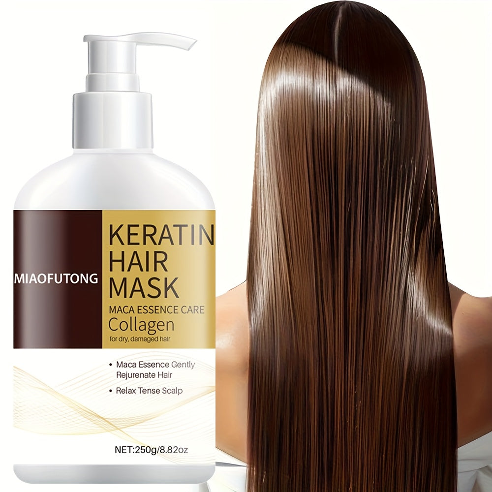 Collagen Keratin Hair Mask - Deep Conditioning for Dry Hair - Formulated with Argan Oil, Castor Oil And Rosemary Oil to Prevent Split Ends And Breakage, Deeply Nourishing Dry, Damaged Hair