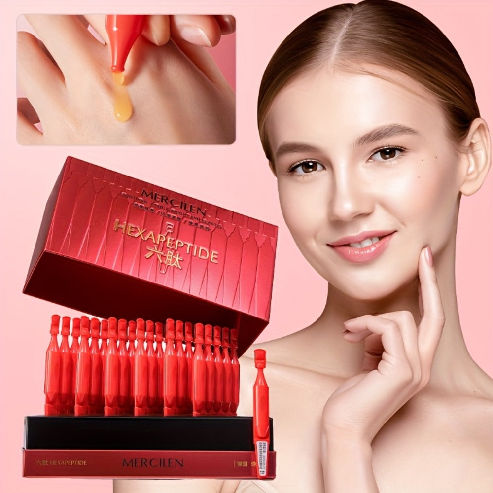 Mercilen 6-Peptide Collagen Red Ginseng Serum*30, Contains Hyaluronic Acid, Ceramide, Plant Squalane to Moisturize And Brighten Light Beige, Makes Light Beige Look YoungerTravel Portable Packaging,, Facial Hydration, Fastabsorbing Formula, Nongreasy Textu