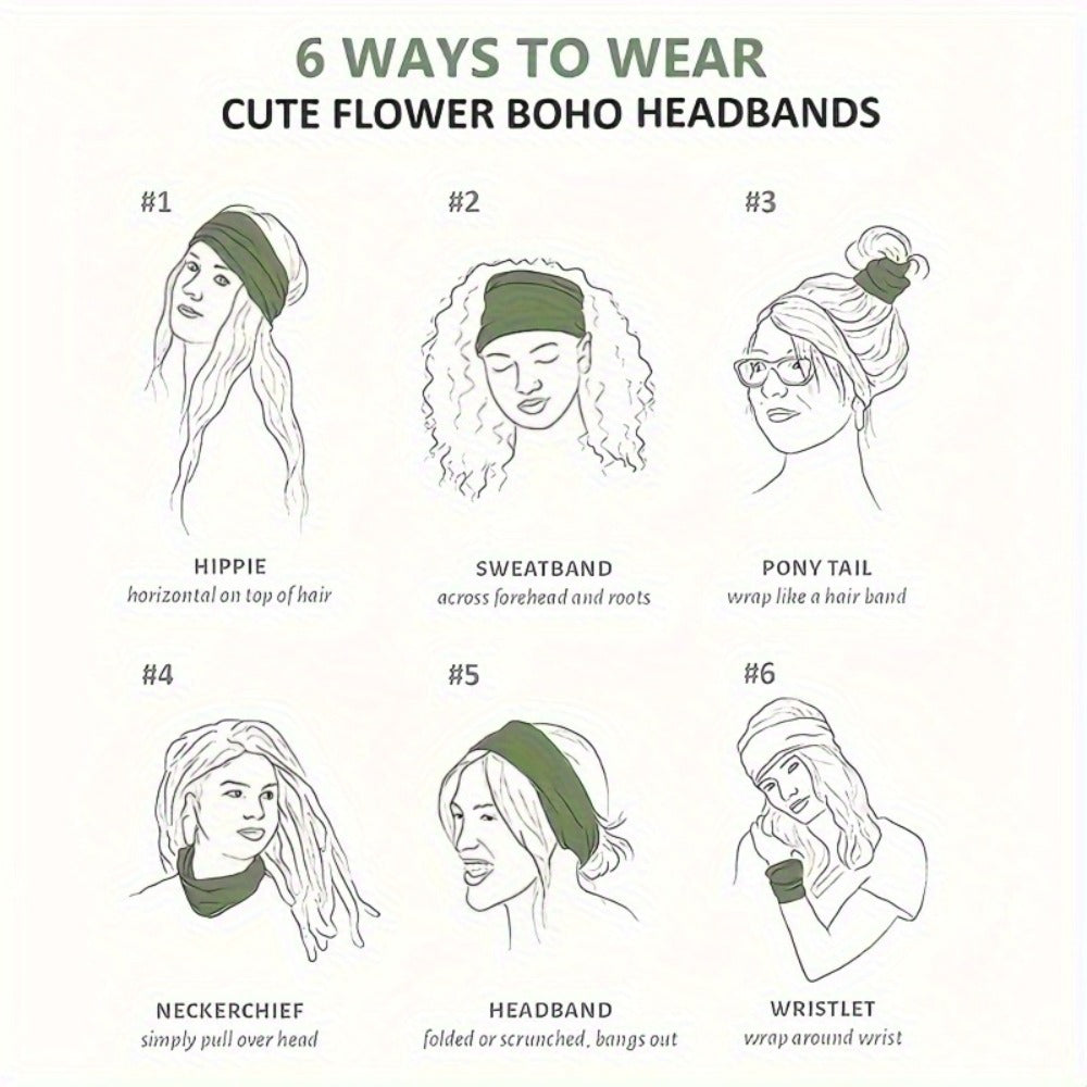 Headbands for Women 8 Pack Wide Floral Turban Head Bands Non-Slip Elastic Boho Hair Wrap for Sports Yoga Running Workout Sweatband Fashion Hair Accessories for Women Men Daily Use Gift Set