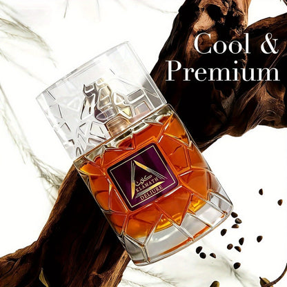 Men's Eau de Toilette Long-Lasting Warm Spicy Cologne Vanilla Amber Cinnamon Bergamot Tonka Bean Day to Night Fragrance Klamath Deliur Brown Edition Gift