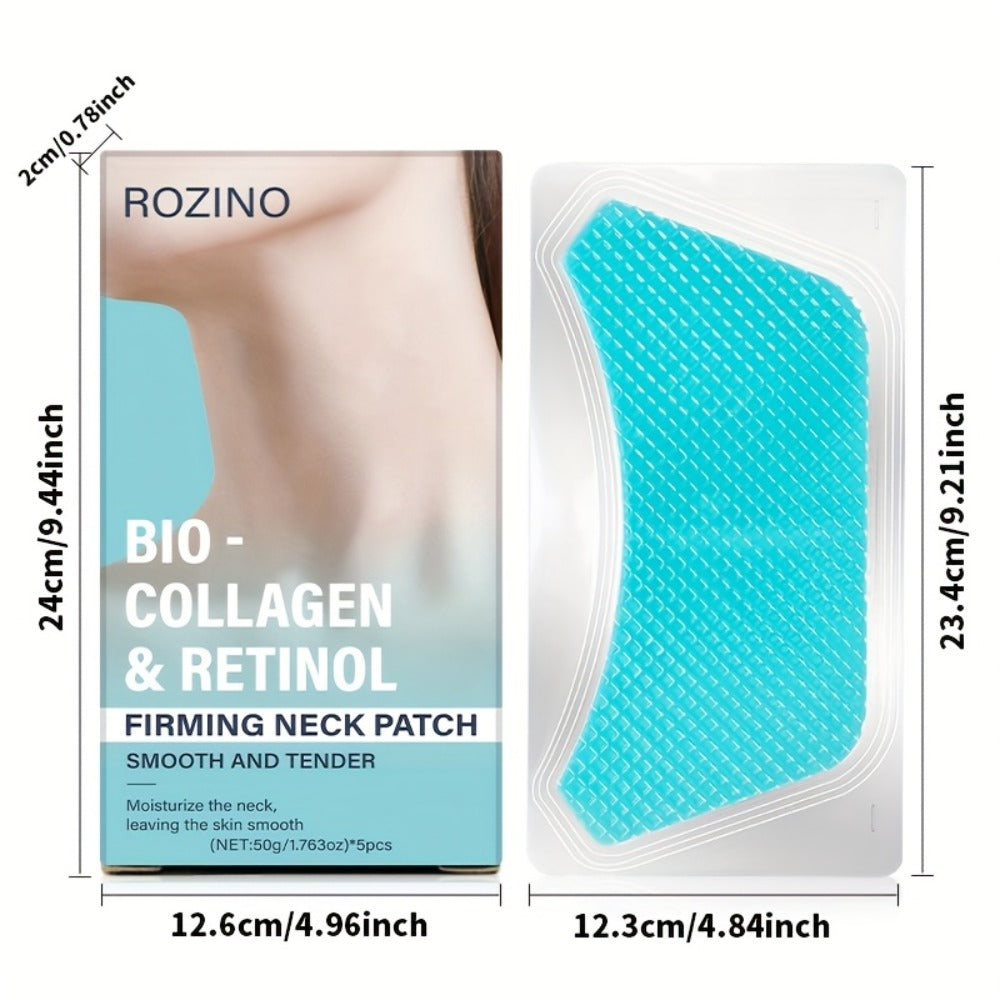 5pcs Bio Collagen Neck Lift Mask Patch, Moisturizing And Brightening Gel, Easily Absorbed, Appearance of Wrinkles, Aging And Sagging Skin, Makes Skin Look Smoother And Firmer, Makes Skin Younger-Looking, Neck Mask, Skincare