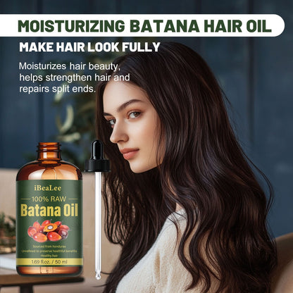 Batana Oil for Hair Growth & Repair - 1.69oz Cold Pressed Essential Oil for Hair, Eyelashes & Eyebrows | Restores Dry Frizzy Damaged Hair | All Hair Types