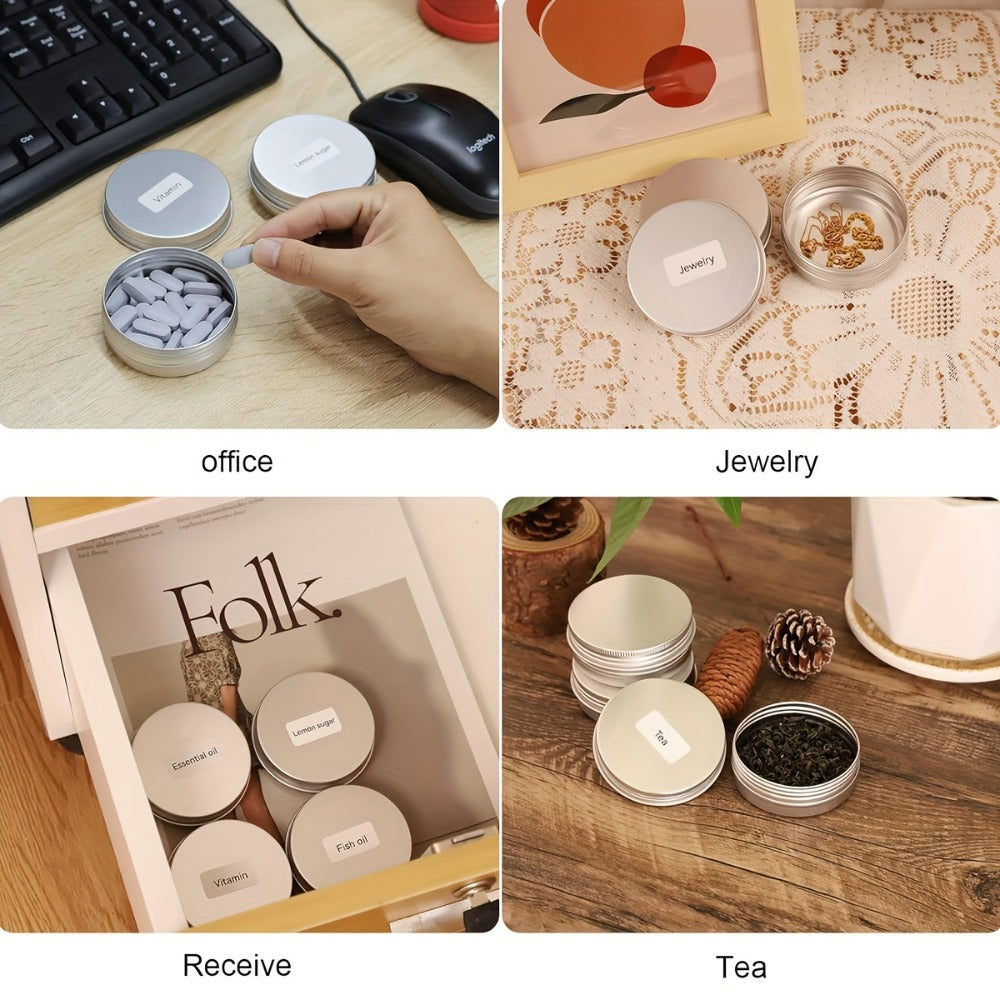 40 Aluminum Round Jars with LIDS 2 Oz Metal Silvery Jars with Screw LIDS Containers for Craft Storage Candles