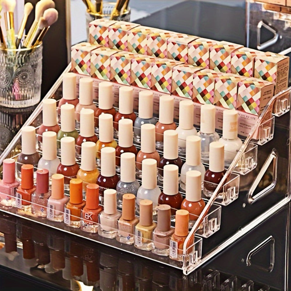 [Nail Polish Display Stand] 4th/7th Floor 1pc Acrylic Formaldehyde-Free Nail Polish Display Stand Organizer for Studio, Gel Polish Holder, Makeup Display Shelf, No Electricity or Battery Needed