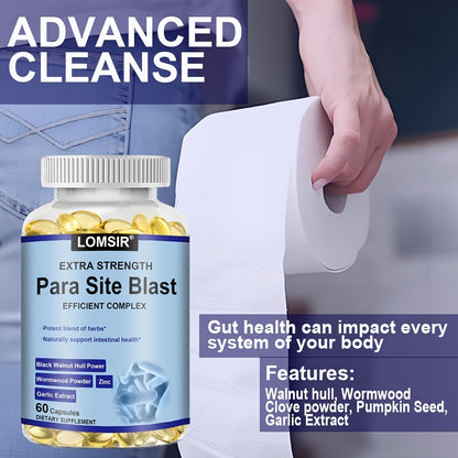 Colon Cleanse & Intestinal Health Supplement with Black Walnut Wormwood Powder & Herbal Extracts | Gut Detox Parasite Cleanse & Digestive Support | 60 Softgels 30-Day Supply