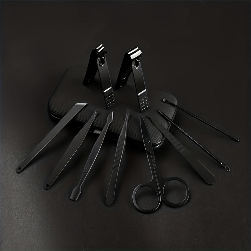 [Travel Portable Kit] 10/17/24pcs Nail And Pedicure Kit, Travel Portable Stainless Steel Nail Clippers And Knives Set, Including Ear Scoop, Foot Sharpening, Nail Clippers, Eyebrow Trimmer, With 1pc Nail File