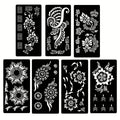 7 Tattoo Hollow Nail Flowers, Arm Stencil Stickers for Temporary Body Painting Art, Suitable for Festivals And Events, Easy-To-Apply Light Beige Decoration, Ideal Choice to Express Creativity