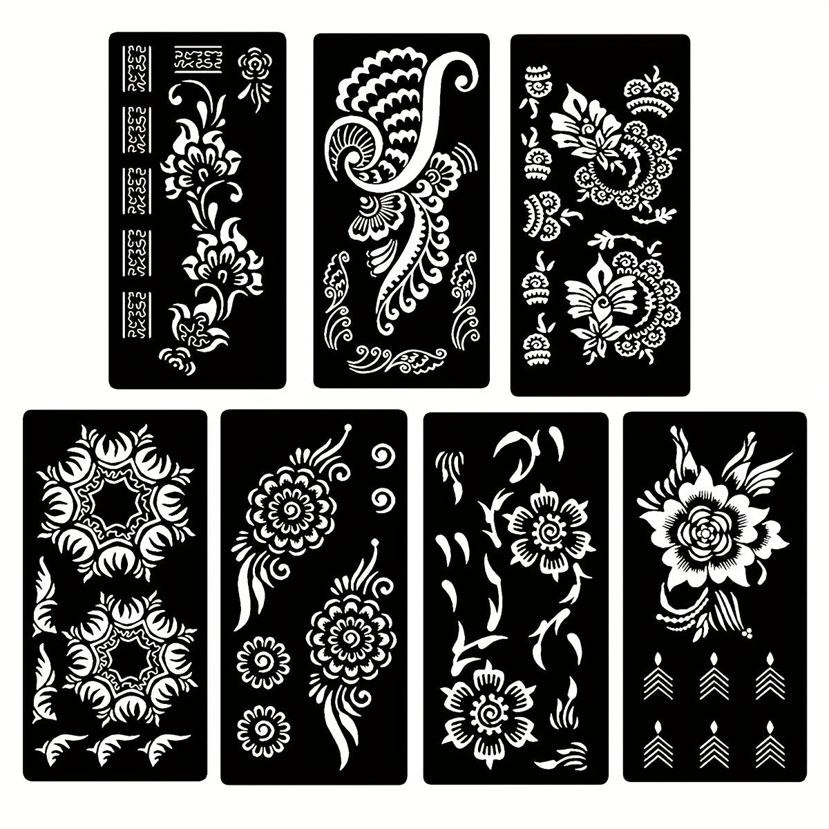 7 Tattoo Hollow Nail Flowers, Arm Stencil Stickers for Temporary Body Painting Art, Suitable for Festivals And Events, Easy-To-Apply Light Beige Decoration, Ideal Choice to Express Creativity