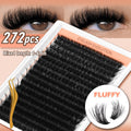 100D 272pcs Eyelash Extensions Lash Clusters Ranging from 8-16MM, Featuring Thick D Curl Individual Lashes That Are Soft And Reusable, Perfect for Lash Cluster Applications