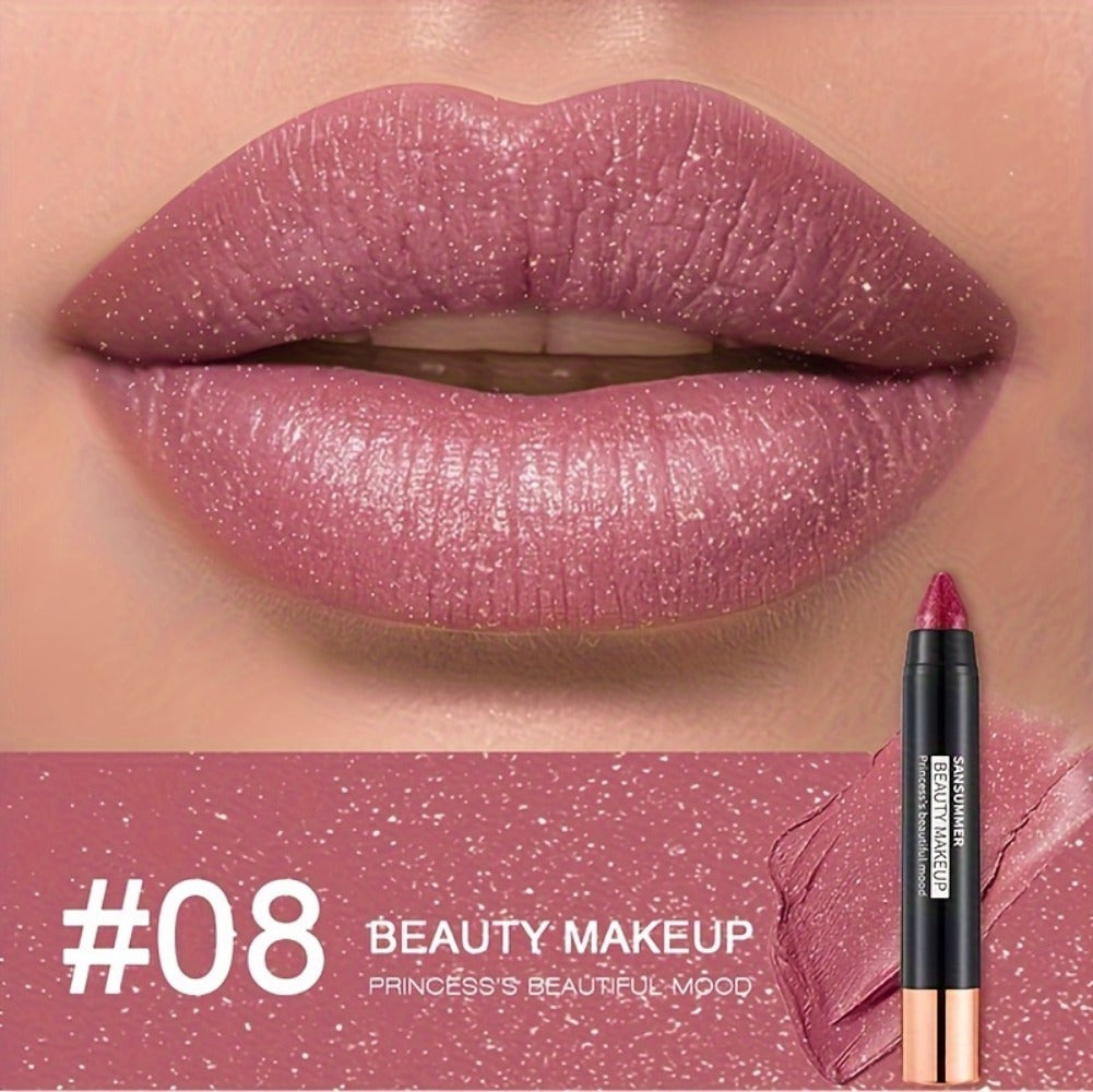 Crayon Lipstick Gift Box Set 6 Shades Matte Velvet Waterproof Long Lasting Easy Apply Popular Colors Luxury Lip Makeup Gift for Women Travel