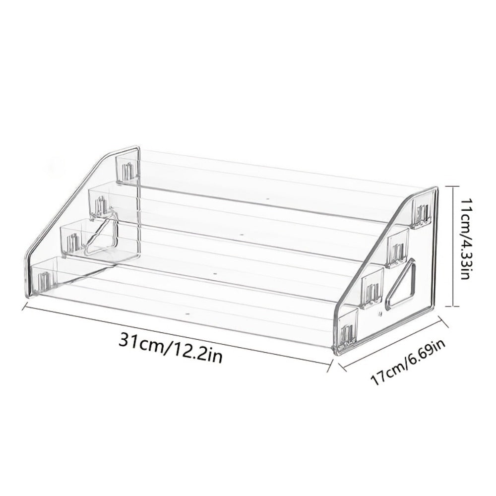 [Christmas Present] 4-Tier Acrylic for Nail Polish Rack Holder, Transparent Desktop Organizer for Nail Studio Sets, Cosmetic Storage Display Christmas Present