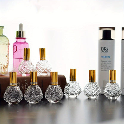Perfume Bottles 15ml Glass Atomizer 20 Pack Empty Refillable Spray Bottles with 5 Funnels and 5 Pipettes Portable Travel Fragrance Bottles Gold Fine Mist Sprayer