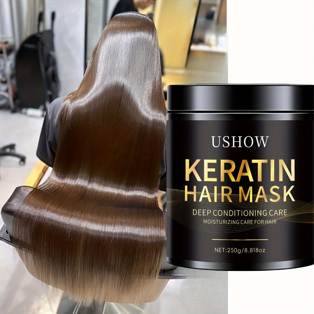 250G U Show Keratin Hair Mask - Deep Conditioning And Moisturizing for Dry Damaged Hair, Softens And Strengthens with Keratin And Collagen, Anti-Breakage And Split Ends, 8.8Oz, Hair Care, Sleek Packaging, Highquality Ingredients
