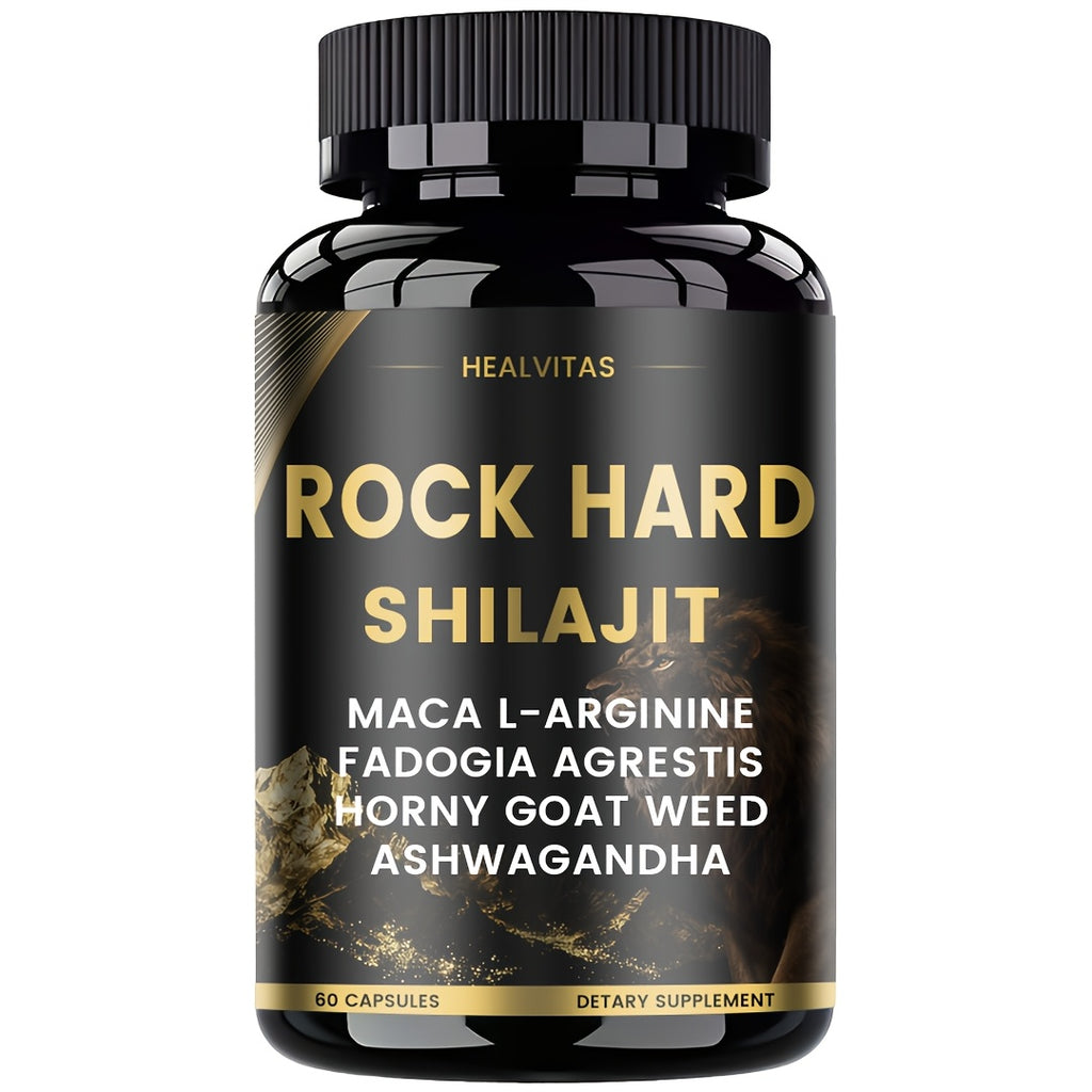 ROCK HARD MAX PILLS Vigor And Supplement, Natural Herbal Formula with Shilajit, Ashwagandha, Taurine, Ginseng And Turmeric for Vitality, Nerve, Antioxidants, Mood Support for Men Women