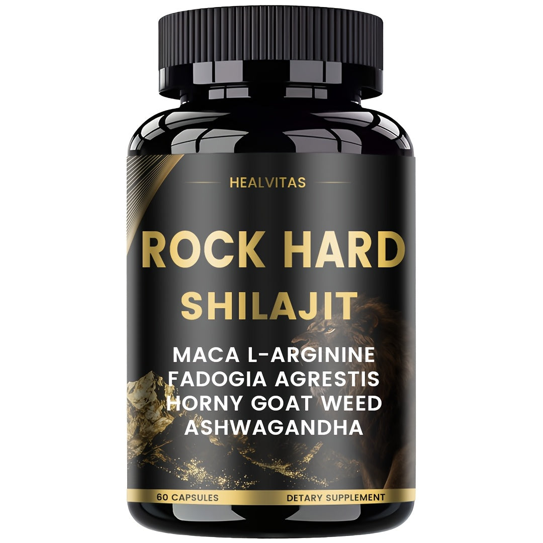 ROCK HARD MAX PILLS Vigor And Supplement, Natural Herbal Formula with Shilajit, Ashwagandha, Taurine, Ginseng And Turmeric for Vitality, Nerve, Antioxidants, Mood Support for Men Women