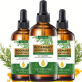 3x3.38oz Rosemary Essential Oil - Plant-Based Formula, Hydrating Hair & Skin Care, for Massage/Shower, DIY, Multi-Use for Face, Body, Nails, Hair | Ideal Holiday Gift"