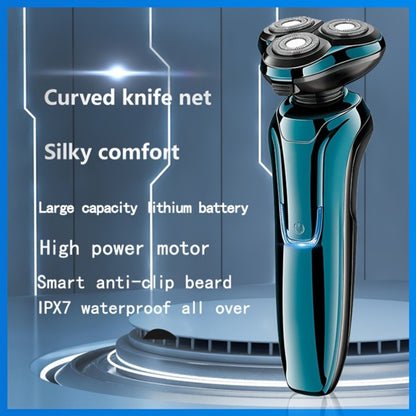 4D Floating Electric Shaver for Men - Triple Blade Waterproof Razor with LED Battery Display & Type-C Fast Charging, High-End Grooming Gift for Men & Fathers