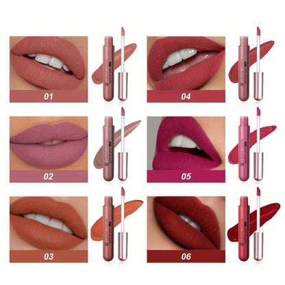 Liquid Lipstick Set 6pcs Matte Nude Long Lasting High Pigment VISION Lip Gloss Bundle Waterproof Smudge Proof Lip Color Kit Gift for Women Girls