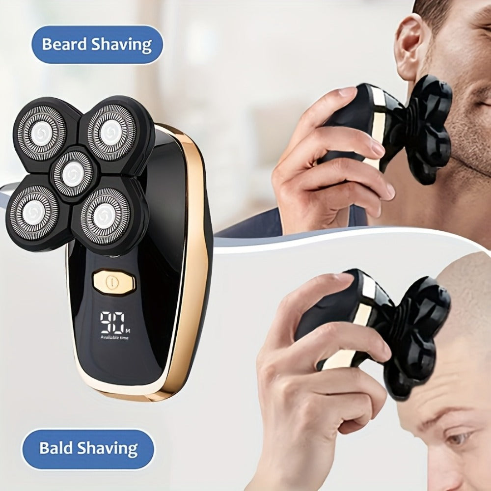Men'S Electric Shaver | Detachable Rotary Shaving Head, LED Display, Rechargeable Grooming Kit, 5D/7D Multi-Head Options, Type-C Charging, Multi-Function Design for Home & Travel, Father'S Day Gift, Replacement Blade Head Sold Separately