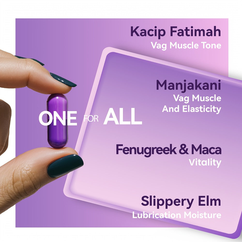 [Surprise! Ships in Valentine'S Day Packaging!!]Wap for Women: Herbal Blend with Kacip Fatimah, Fenugreek, Slippery Elm Bark, Manjakani And Maca Root for Moisture, PH Balance, Natural Elasticity, 60 Capsules, 30-Day Supply