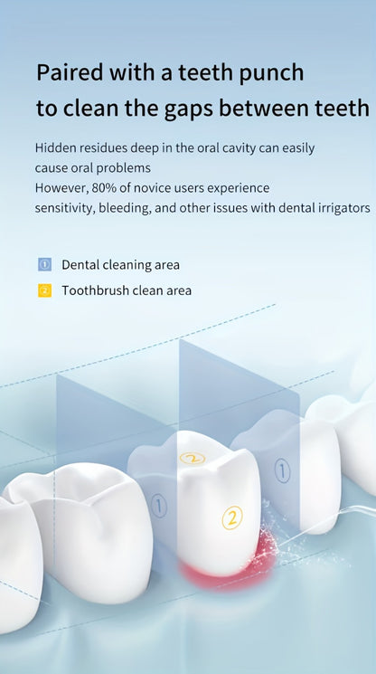 Oral Irrigator USB Rechargeable Water Flosser — 3 Cleaning Modes, Flosser Tips & Brush Head, Portable Cordless Dental Water Pick for Travel & Home Teeth Care, White Black Pink