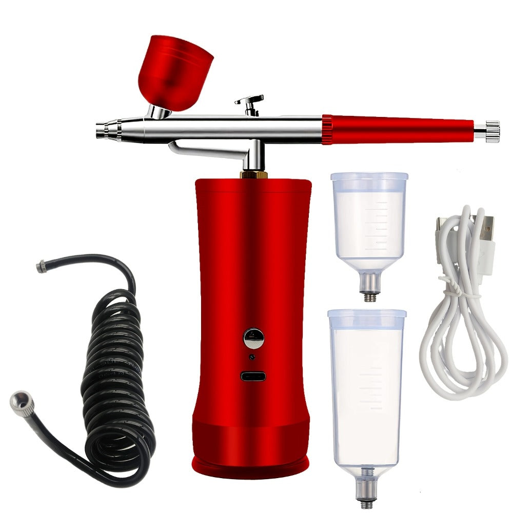 Airbrush Kit with Compressor, Rechargeable Portable Cordless Air Brush Set, Handheld Airbrush Gun Set for Nail Art, Makeup, Painting, Cake Decor