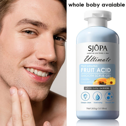 Body Scrub Gel Set 300g with Bath Cloth Deep Cleansing Exfoliating Scrub with Aloe Vera Papaya Chamomile Plant Extracts Moisturizing Whole Body Scrub for All Skin Types Men Women Valentine Gift