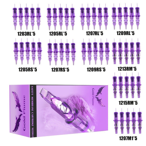 Tattoo Cartridge Needles 50Pcs Mixed Set - RL RS RM M1 Professional Sealed Cartridge Needles Compatible with All Tattoo Machines for Artists & Beginners Body Art