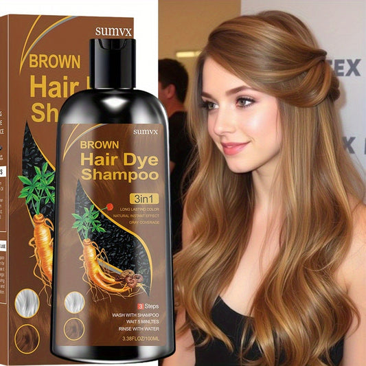 This Is a 3-In-1 Hair Dye Shampoo Made from Natural Plant, Providing Deep Moisture And Protection for Your Hair. The Plant-Based Dye Is Gentle And Non-Irritating, Offers Long-Lasting Color, And Effectively Covers Gray Hair