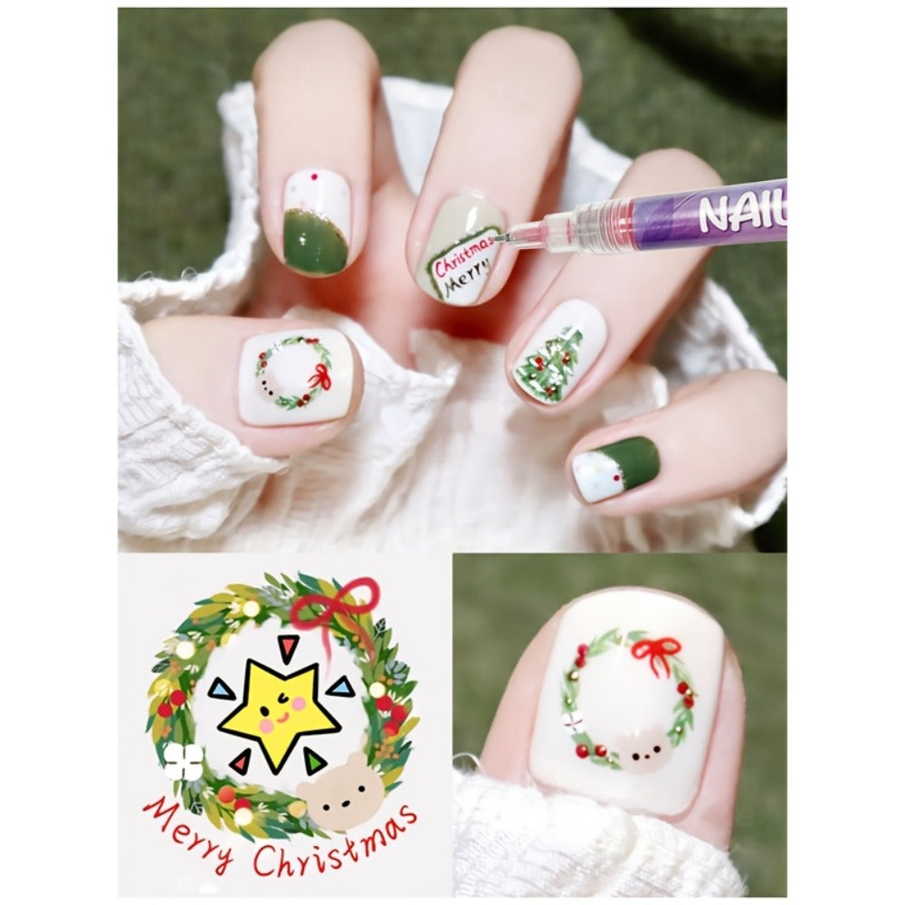 1set Nail Doodle Pen 12-color Nail Art Pens, Nail Art DIY Dot Stitching Pen, 3D Doodle Nail Art Pen, Nail Art Pen Set, Quick Drying, Suitable for Home And Salon DIY, Valentine's Day Nail Supplies Gift Graduation Gifts, Back to School.