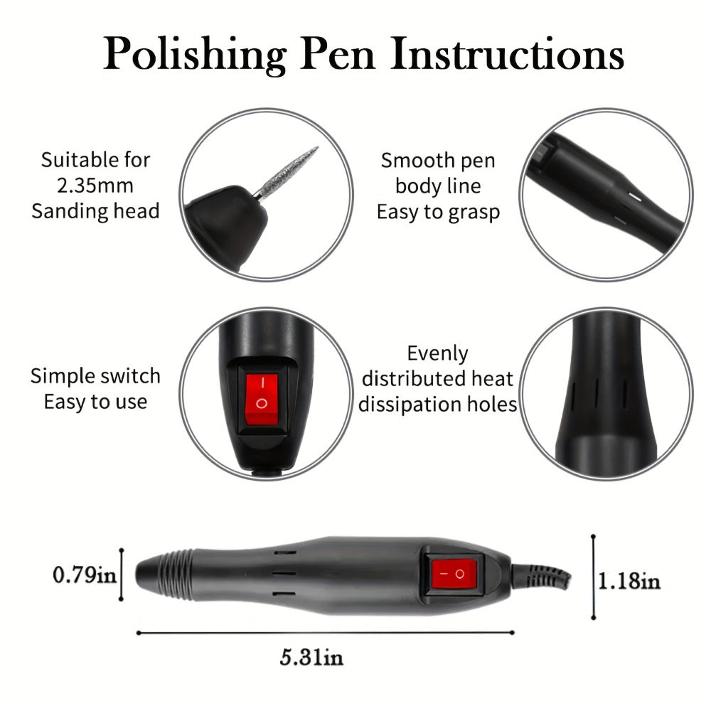 20000RPM Electric Nail Machine Desktop Equipment with Milling Cutters Bits Set Gel Cuticle Armor Removal Pedicure Manicure Tool Professional Electric Nail Drill Milling Machine for Manicure Pedicure Files Tools Kit Nail Polisher