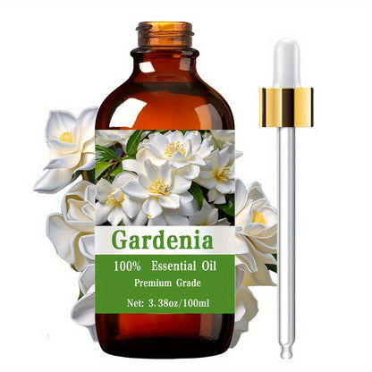 Pure Gardenia Essential Oil 100ml – 100% Care Grade for Nail, Hair & Skin Care, Massage & Meditation | Moisturizing Aromatherapy Oil for Men & Women | Floral Scent Body Oil Gift, 3.38 fl oz