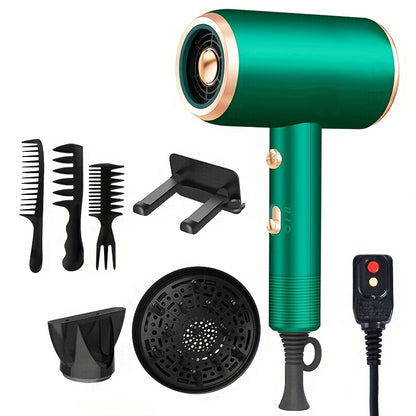 Ionic Hair Dryer 1600W with Diffuser & Concentrator Nozzle 2 Speed 3 Heat Settings ALCI Safety Plug Brushed Motor Portable for Straight Curly Hair Home Travel Salon White Pink Red