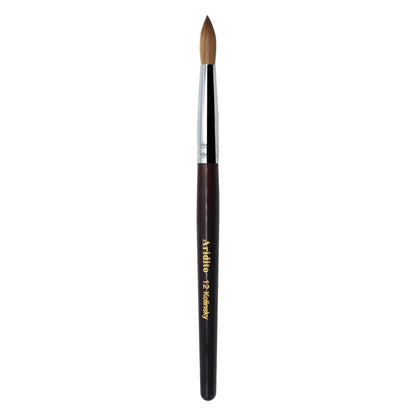 Kolinsky Acrylic Nail Brush Round Head Red Wine Wooden Handle Professional Brush for Acrylic Extension Nail Art Sculpting Manicure Salon Home Use Sizes #8 #10 #12 #14 #16 #18