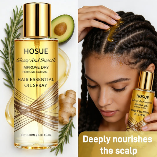 2.7Oz Smoothing And Conditioning Essential Oil Spray for Dry, Loose, And Frizzy Hair, Lightweight And Easy to Absorb, Nourishes Shiny Hair, Anti-Frizz, Dry Hair/Damaged Hair, Split Ends, Revitalizes Hair'S Beauty Father'S Day Gifts