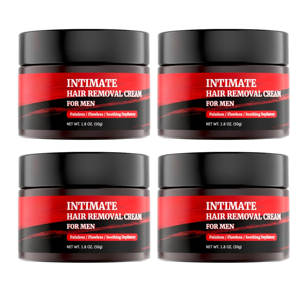Men's Hair Removal Cream for Intimate Areas Fast-Acting Painless Depilatory with Squalane for Groin Chest Back Body Sensitive Skin 50g 1-5 Pack